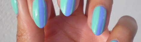 Blue Peppermint Nails Nail Art