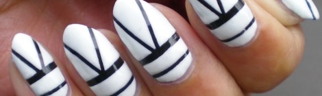 Monochrome Striped Nails Nail Art
